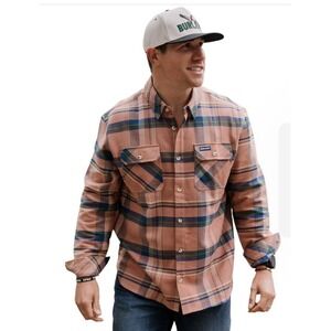 Burlebo Size XL Brown Plaid Flannel Shirt Jacket‎ Brand New NWT
